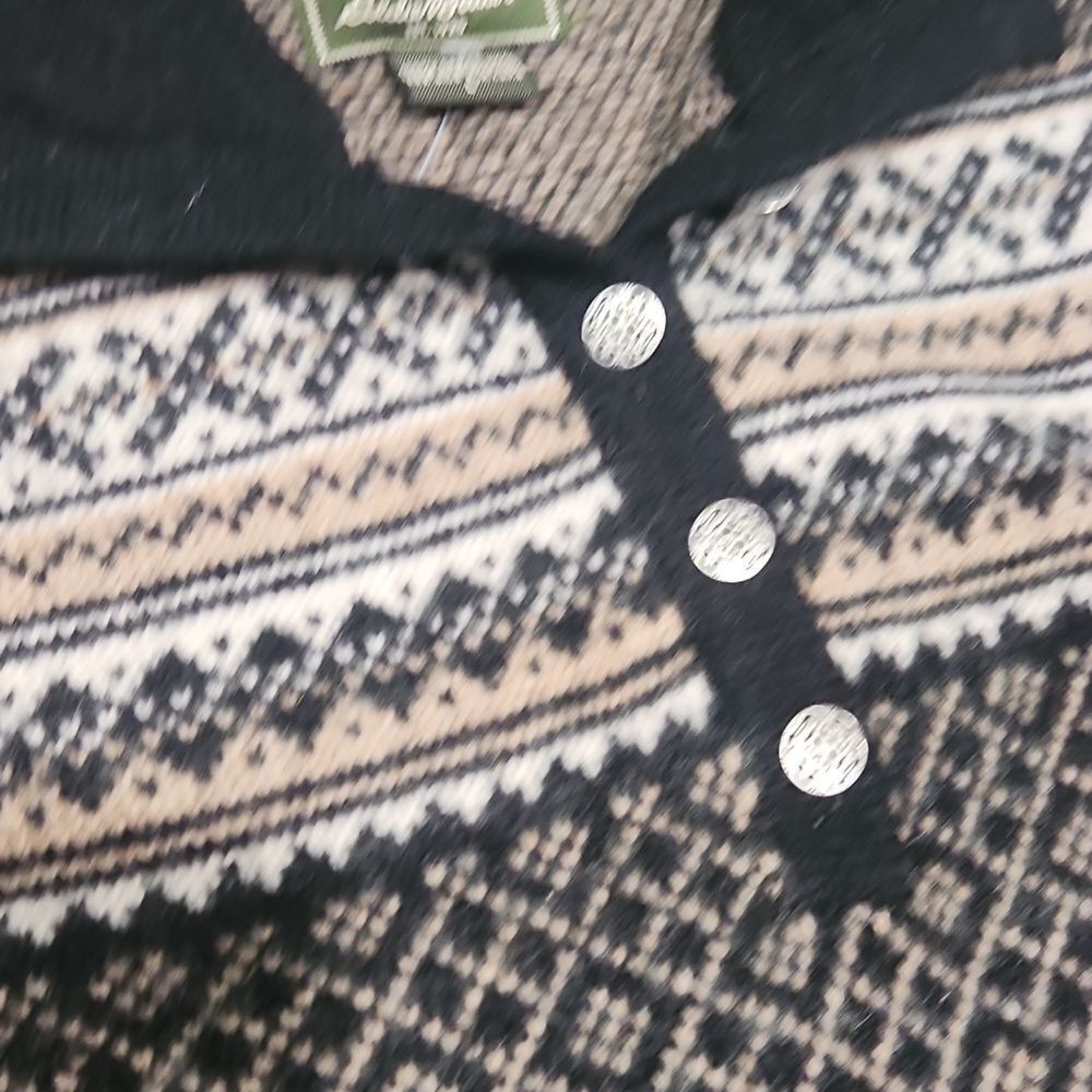 Eddie Bauer Pambswool 1/4 Button Fair Isle Sweater - Picture 5 of 6